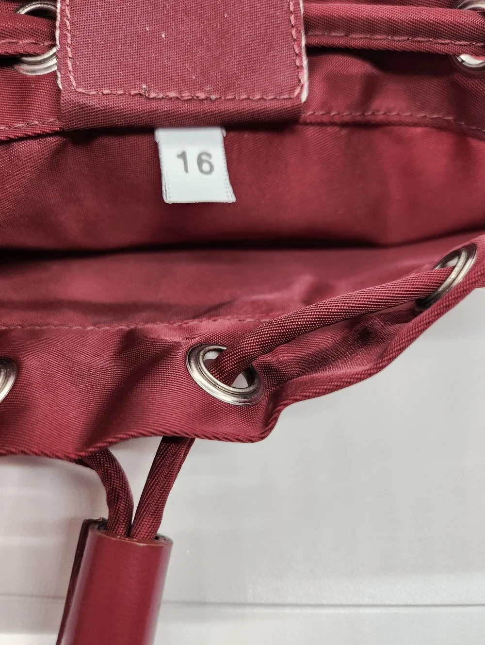 PRADA Tessuto Burgundy Nylon Drawstring Pouch